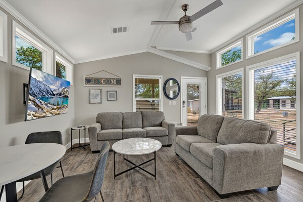 Seating for all in the cozy living room.