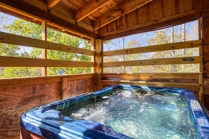 View of back deck and hot tub - View of back deck and hot tub