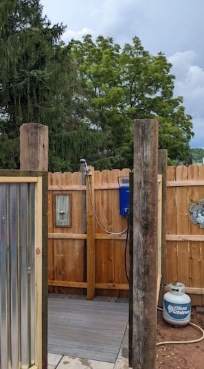 out door shower with Hot water