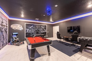 Furniture, Room, Indoors, Table, Pool Table