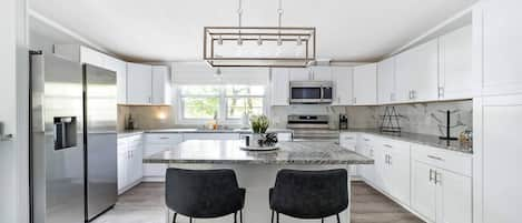 Island seating in our spacious kitchen