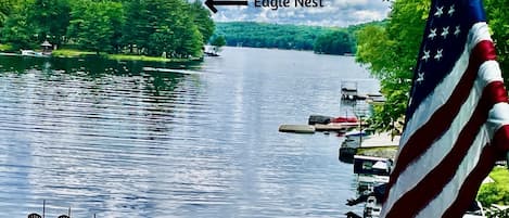 View from the Deck with your dock
Watch the Bald Eagles on the point