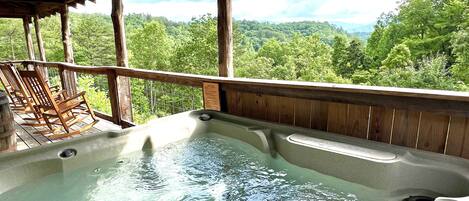 Tub, Hot Tub, House, Porch, Nature