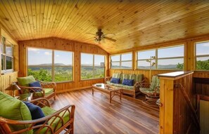 Indoors, Hardwood, Stained Wood, Ceiling Fan, Nature