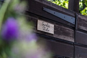 Gated entrance to the garden studio