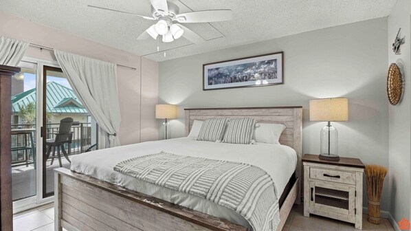 A luxurious space with a king-size bed and en-suite bathroom.
