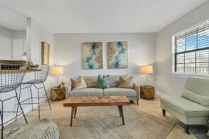 Erica wrote " The condo is super cozy and beautiful. Christina spent extra time and money decorating the place. Not like other airbnb homes where they throw in any kind of furniture. Beautifully laid out. Convenient to all the goodness."