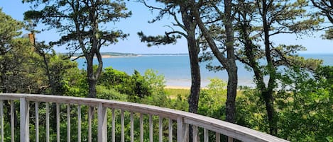 Upper deck with amazing Wellfleet Harbor views