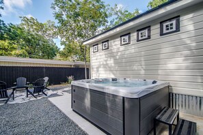 Unwind in the 6 person hot tub