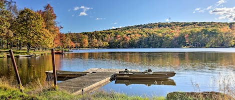 Pocono Lake Vacation Rental | 4BR | 2.5BA | 1,800 Sq Ft | Stairs Required