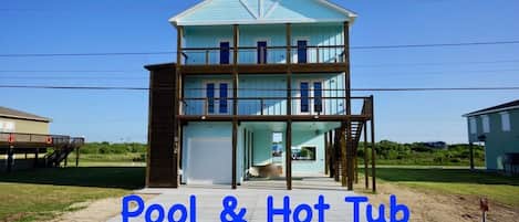 Tide Runner Retreat features brand new build, Pool, Hot Tub and Golf Cart rental for extra fee.