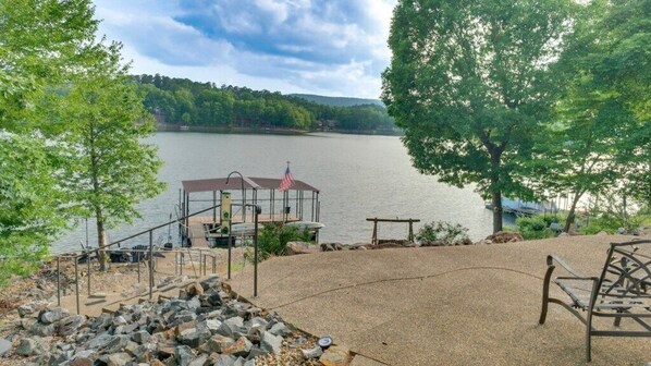 Patios and Stairs leading to the 
Boat Dock 