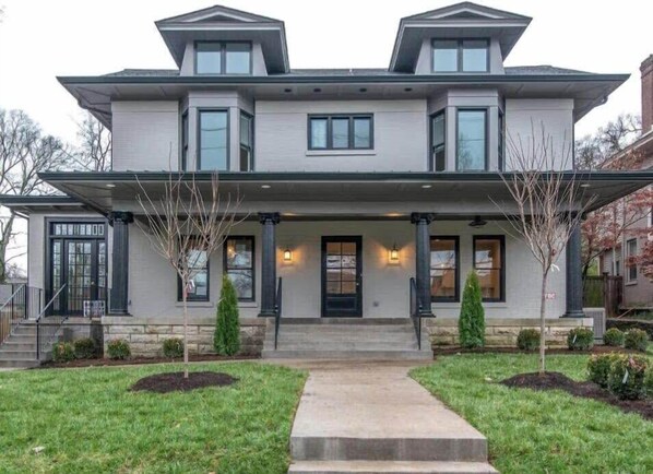 You have access to two of the four units in this house, the entire left side of the building