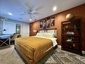 Remote bedroom king bed