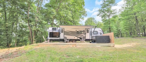 Front view of camper