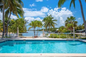 The neighborhood pool overlooks the island's Bioluminescent Bay. 