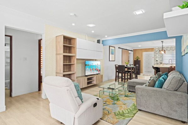 Open concept living and kitchen area