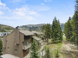 Looking out on the balcony towards the Ten Mile Range.