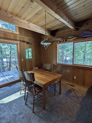 Dining area with table extension leaf