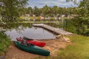 We have four kayaks, two canoes and great outdoor amenities. 