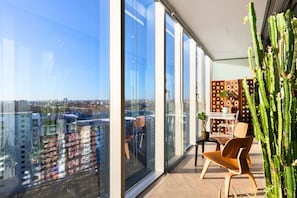 glorious sky view from all-glass covered winter garden overlooking chelsea
