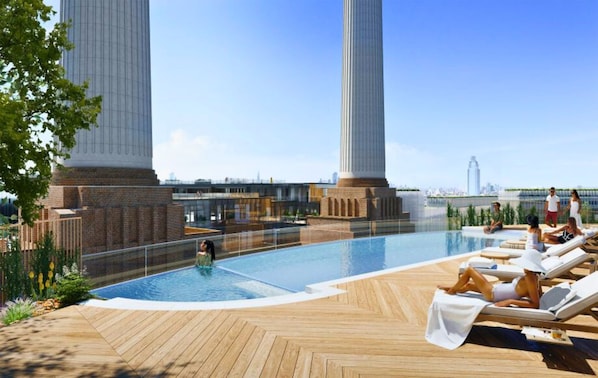 Glorious Rooftop pool + restaurant next door at Art'otel