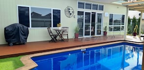 Pool area and BBQ.