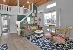 Cheerful” Hollywood regency” design with the most luxurious couch