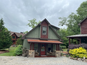 The downstairs is not rented. Upstairs entry is between main house and casita.