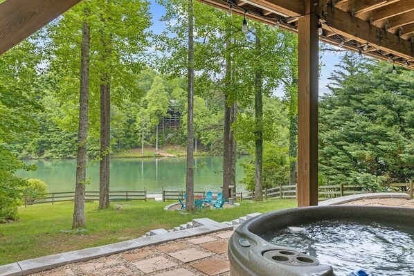 Enjoy picturesque views while enjoying the hot tub!