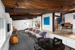 Great Room recessed floor living area.