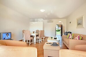 Living room and dining area