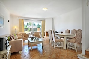 Living room and dining area