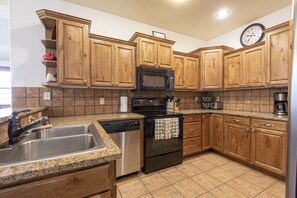 Enjoy a night in using this well-appointed kitchen.