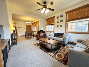 Kickback at the end of a day of skiing, hiking, or biking by relaxing in the comfy living room.