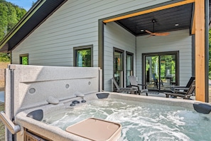 Enjoy relaxing in the hot tub after a fun day of adventure.
