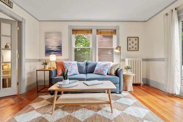 This warm coastal themed room is the perfect place to unwind.