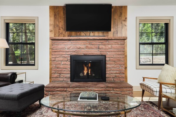 Indoor Gas Fireplace.