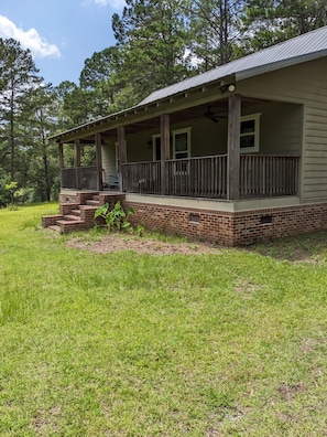 Front view of cabin as you drive up to it