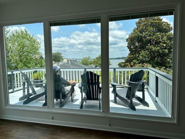 Enjoying the Lake View from our deck.