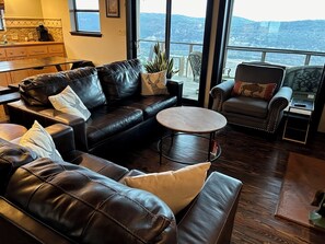 Great room looking out over the upper deck.