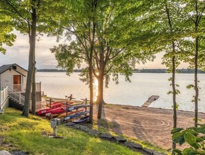 Resort boathouse with complimentary use of kayaks, canoes, paddle boards