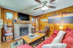 Living Room | Electric Fireplace | Window A/C Unit