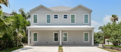 Welcome to newly constructed 209B W. Retama! Your townhome is on the right