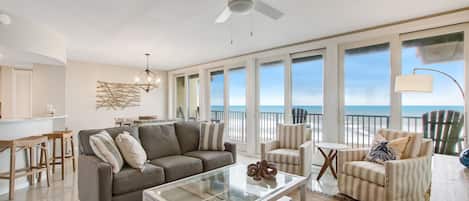 Beautiful Views from Both Sides of this Living Space- Oceanfront Views on one side and Intracoastal Views on the Other