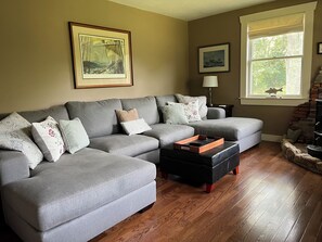 Cozy living room with flatscreen tv