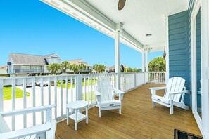 Relax with the group on the covered deck