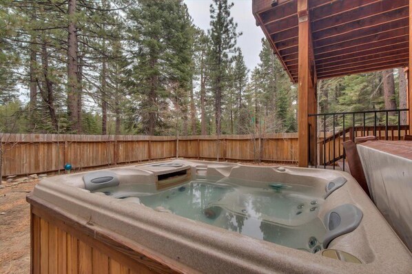After a day of adventures relax in your hot tub