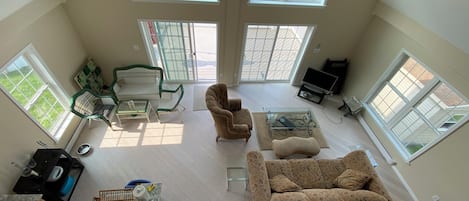 Bird’s eye view of the living space from top balcony