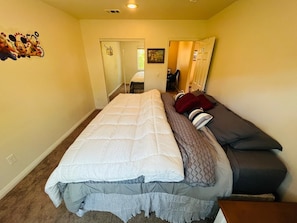 Room # 1 Ground Level Bedroom with private Restroom & Shower. Foam Mattresses!